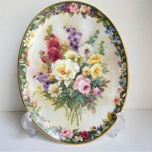 Lena Liu Remembrance Floral Cameos Series Bradford Exchange collector plate 1996